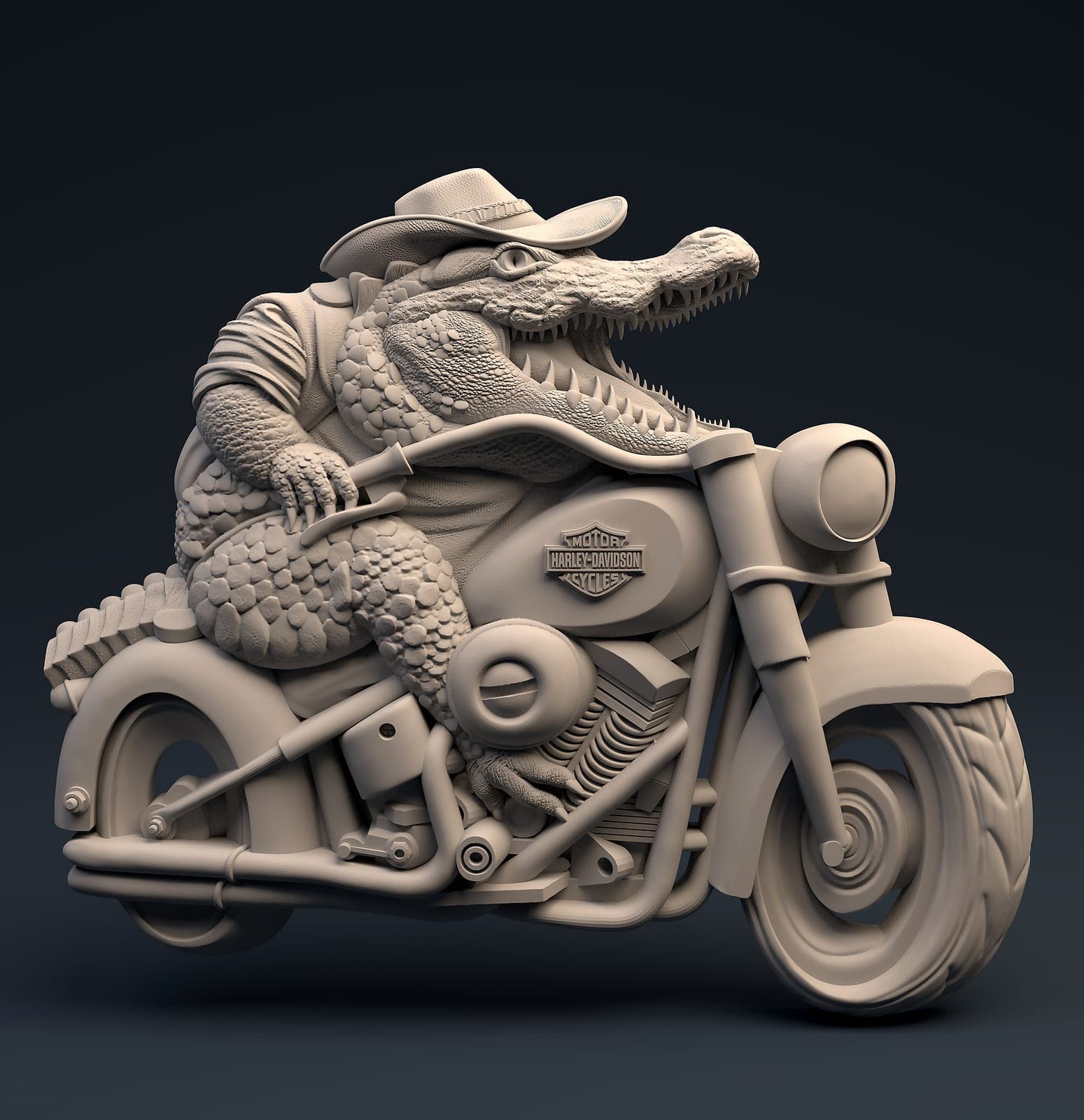 Alligator On A Bike
